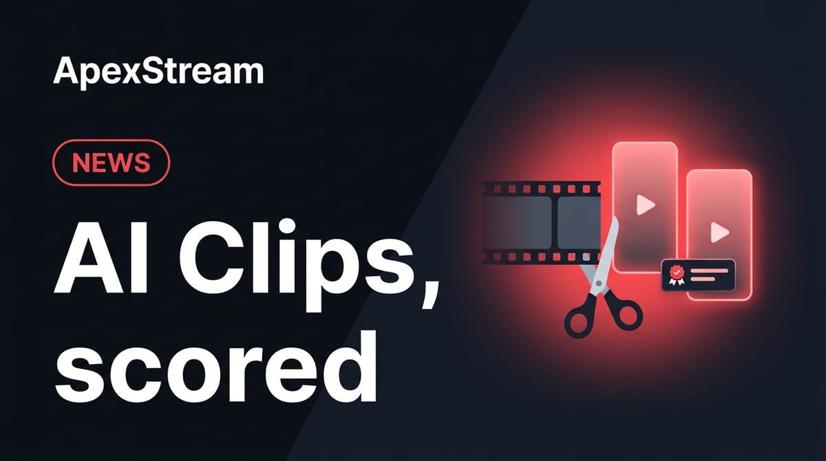 AI Clips: three highlights per stream, scored