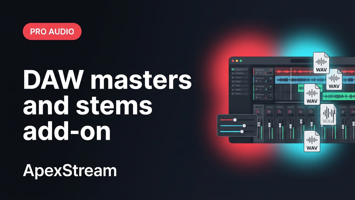 The Pro Audio add-on: DAW masters and stems