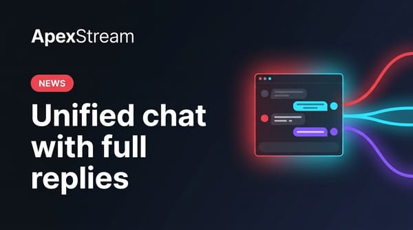 One chat panel, three platforms, full replies