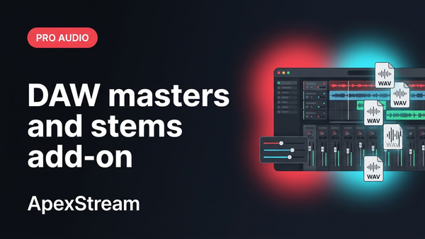 The Pro Audio add-on: DAW masters and stems